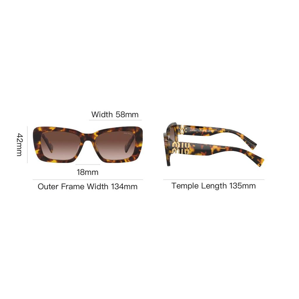 MIU MIU Logo Plaque Acetate Square Sunglasses Women Sunglasses Tortoiseshell MU07YSVAU6S1