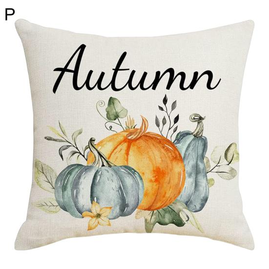Cushion Case Single Side Printed Decorative Flax Fashion Farmhouse Thanksgiving Home Cushion Case Daily Use