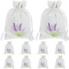 10pcs Refillable Lavender Sachet Bags, Cotton Cloth Drawstring Pouches for Wardrobe Storage, White, 5.51x3.93 Inches, Ideal for Home, Weddings