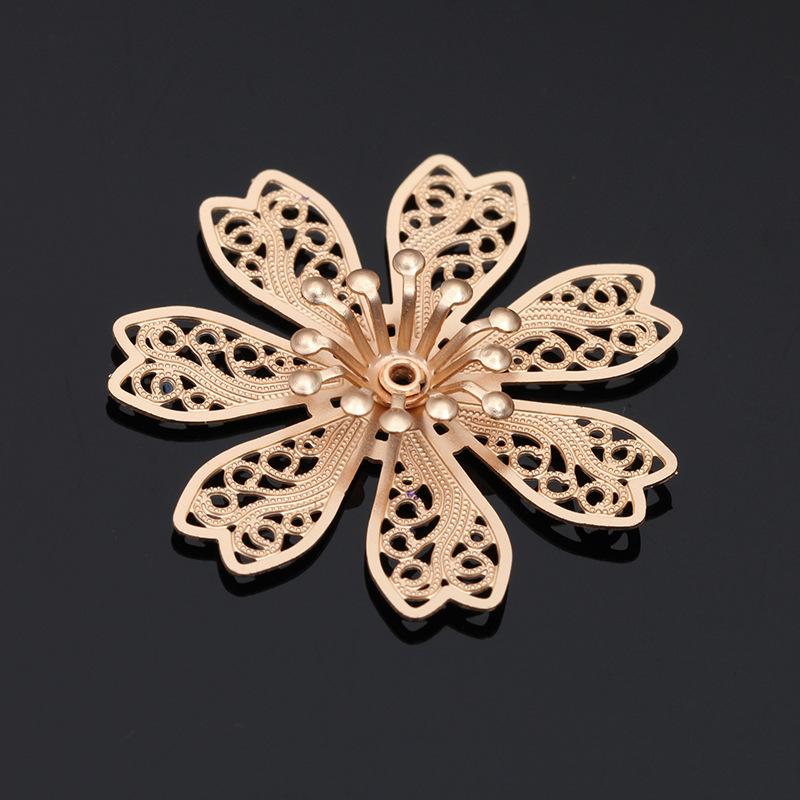

10pcs 28mm Metal Flower Beads Cap Silver Gold Color Filigree Flower Base Bead Cap Charms for Jewelry Making Craft Components DIY Dia 28mm