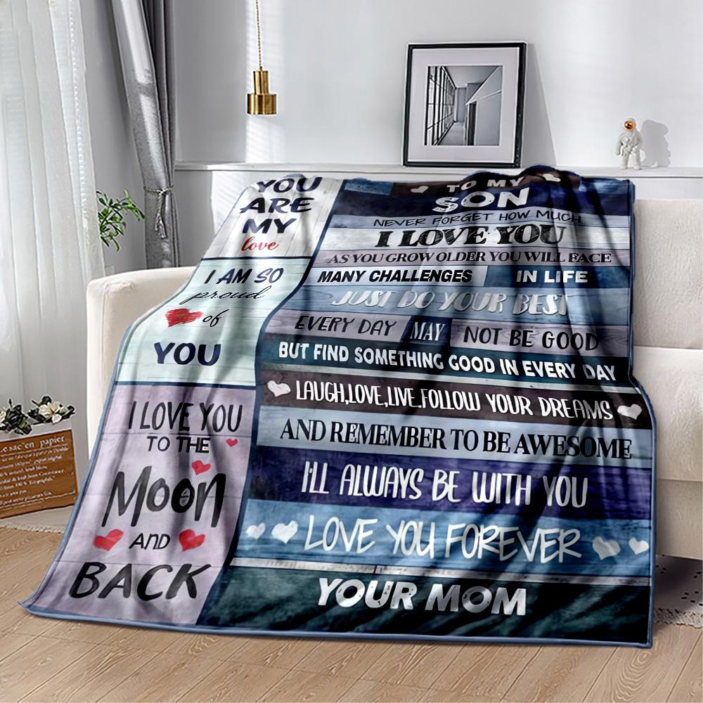 1pc Mom Quotes Blanket Comfortable Soft Lightweight Multi Purpose Blanket for Travel Camping Picnics Sofa Office Bed Living Room Gift for Friends