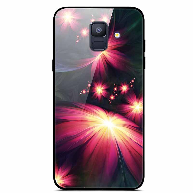 For Samsung Galaxy A8 Plus Cases A6 A7 2018 A8 2018 Tempered Glass Hard Back Cases For Samsung A6 Plus Covers Coque A7 A9 A8Plus