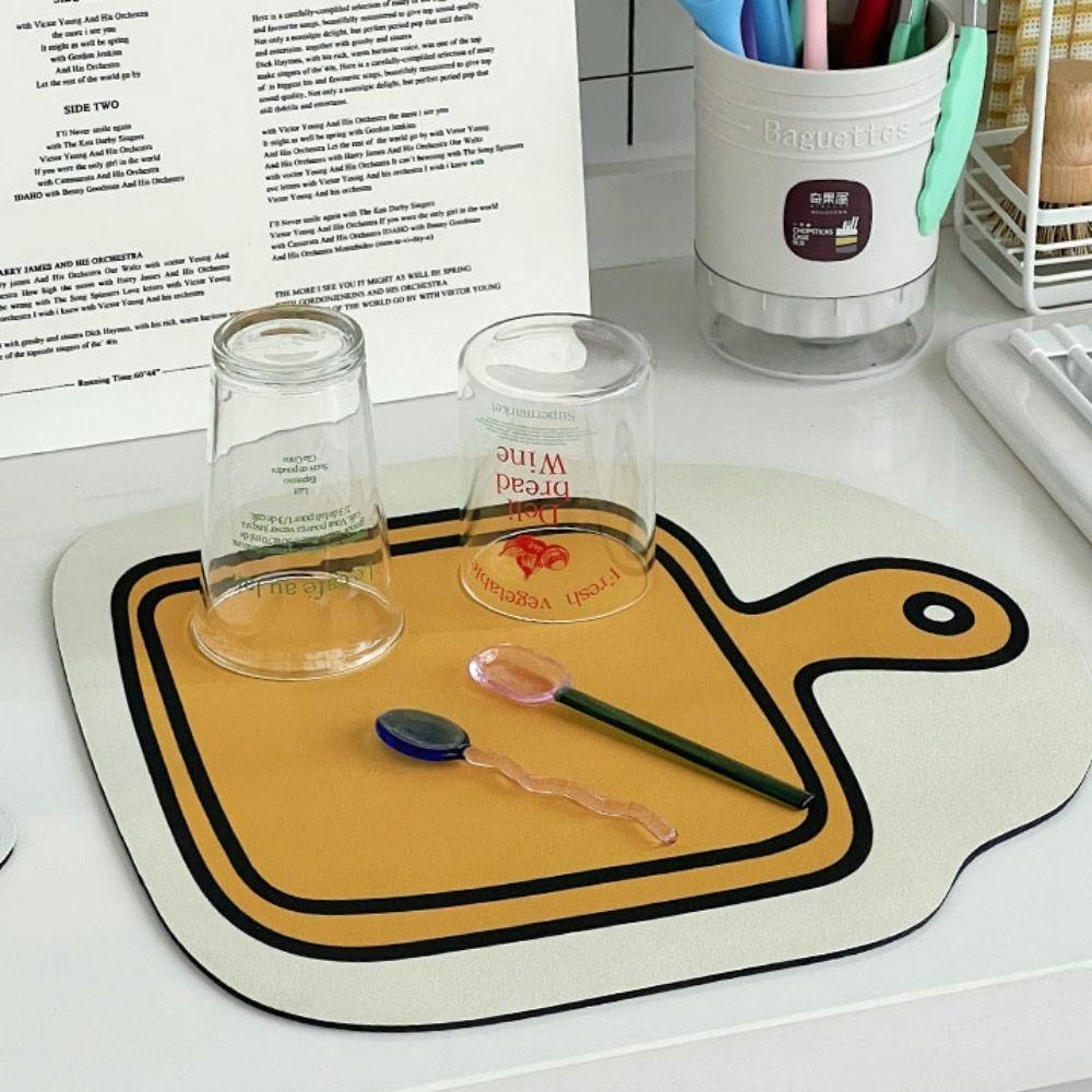 

Неправильная форма кухонного дренажного коврика Diatom Mud Кофемашина дренажный коврик для кухонной столешницы