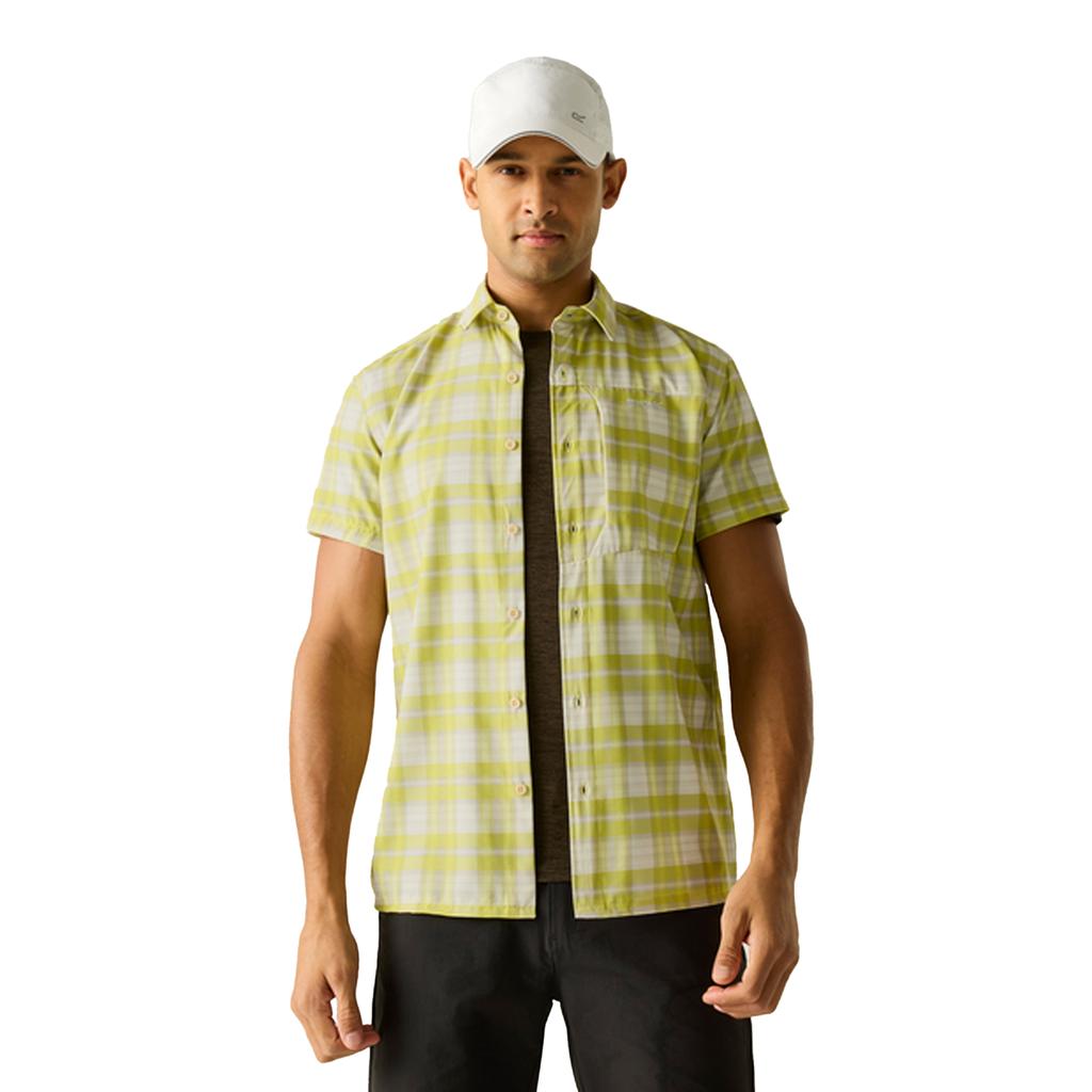 Regatta Mens Checked Insect Repellent Short-Sleeved Travel Shirt
