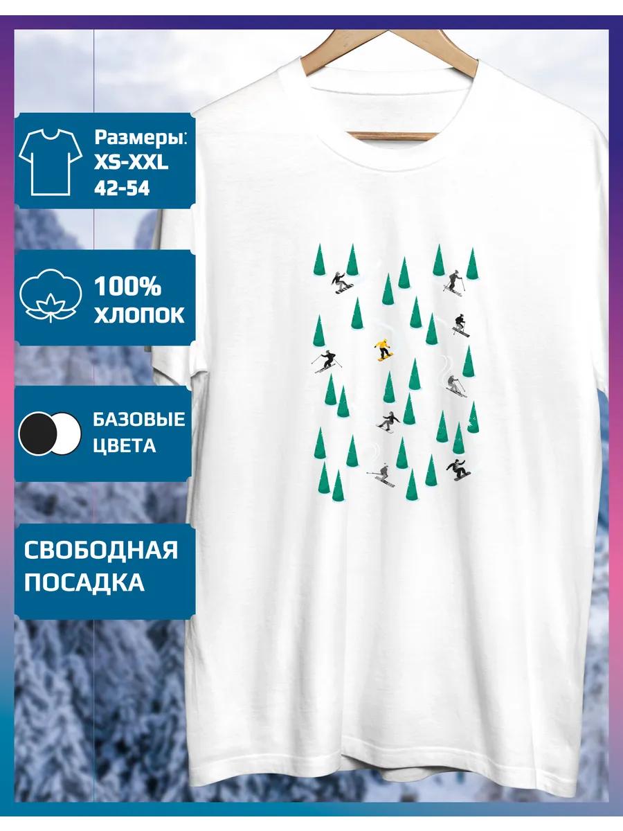 Футболка с принтом «Зимние виды спорта» S