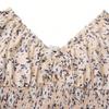Women Summer Lantern Sleeve Ruffles V Neck Floral Printed One Piece Dress