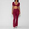 Chen Shijie Europe and the United States New Three-piece Yoga Suit Contrasting Color Quick-drying Sports Suit Sexy Slim Fitness Suit