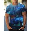 T-shirt Stampa Digitale 3D Top Manica Corta da Ragazzo e Uomo Versatile Traspirante