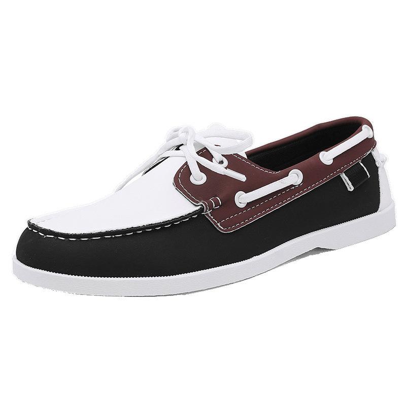 Personalized Summer Men's New Lace-up British Style Versatile Doudou Shoes Breathable Casual Work Commuting Lazy Shoes