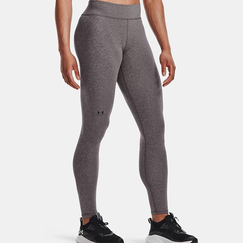 Under Armour ColdGear® Solid Color Elastic Waist Fleece Sports Long Pants Women pants Gray 1368700-019