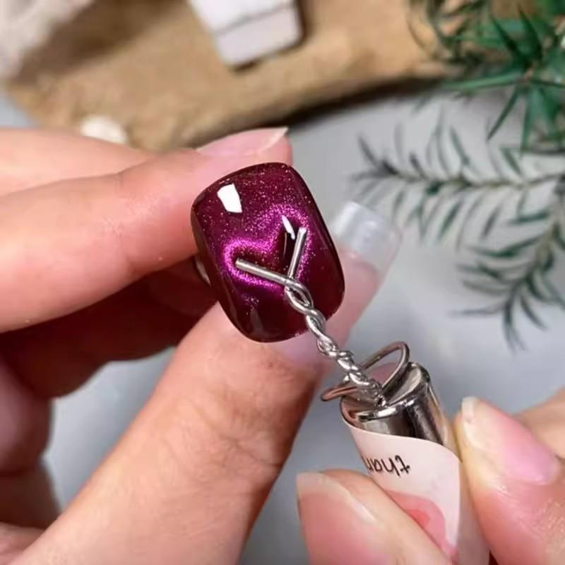 Heart Shaped Cat Eye Magnet Y-shape Cat Eye Nail Magnet Set Love Pattern Magnet Suitable for DIY Gel Polishing Magnetic Tools