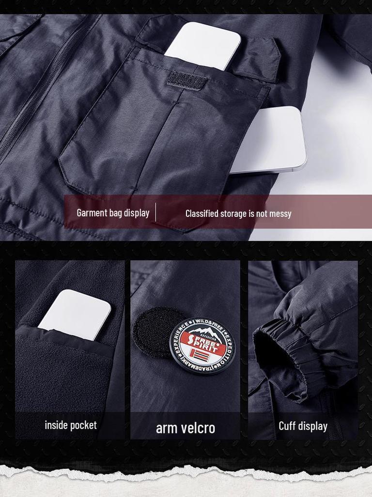 Men's Thick Fleece-Lined Workwear Jacket with Detachable Hood - Trendy Casual Style 23011R