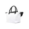 Longchamp Le Pliage Energy 25 Button Zipper Closure Canvas And Leather Dumpling Shoulder Crossbody Tote Bag Small Women Bags Black White 1512HSR007