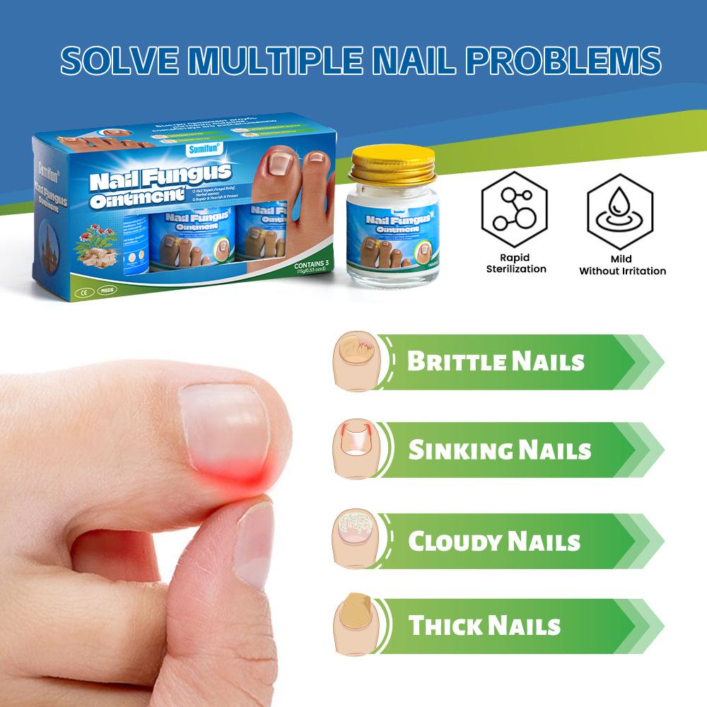 Sumifun 1 Pc Onychomycosis Nail Repair Cream Solution Remove Toenail Fungus Paronychia Nourish Moisturize Nails for Thick,Discolored,Cloud