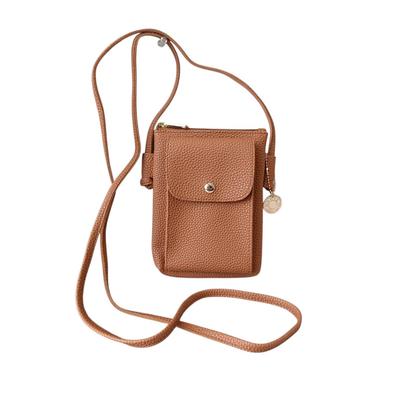 [mauve] Women's Lightweight, Stylish, Compact Smartphone Shoulder Bag with Front Flap Pocket and Zipper, Perfect for Travel and Outings (Camel)