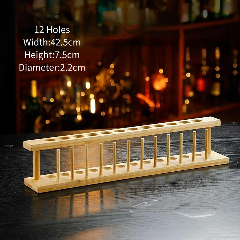 6-12 Pezzi Provette Bicchiere da Shot Rack in Legno per Provette Set Creativo di Bicchieri da Cocktail Accessori per Bar Feste
