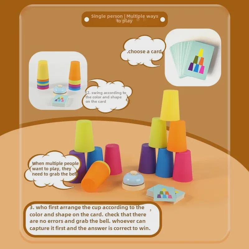 Color Sorting Stacking Cups - Montessori Educational Toy for Ages 2-4