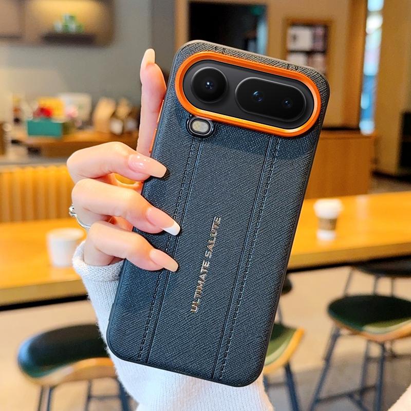 Für Honor Magic 8 Pro Air Handyhülle TPU Leder Aufkleber Design Leichte Luxus Optik Genähtes Linien Design Rote Kameraabdeckung