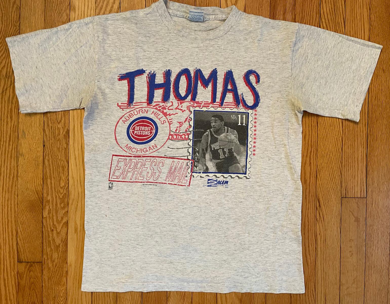 Vtg 90s 1990 Isiah Thomas Detroit Pistons Salem Single Stitch T-Shirt Size M S