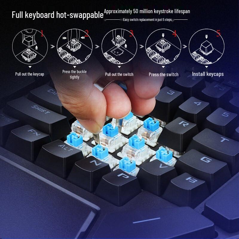 Redragon K585 Dual-Mode Hot-Swappable Mechanical Gaming Keypad with Onboard Macro Programming