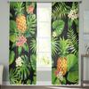 Pineapple Green Leaves Flowers Plant Tulle Sheer Window Curtains for Living Room Kitchen Children Bedroom Voile Hanging Curtain