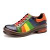 Cross mirror hot-selling hand-polished color splicing spring leather women's shoes