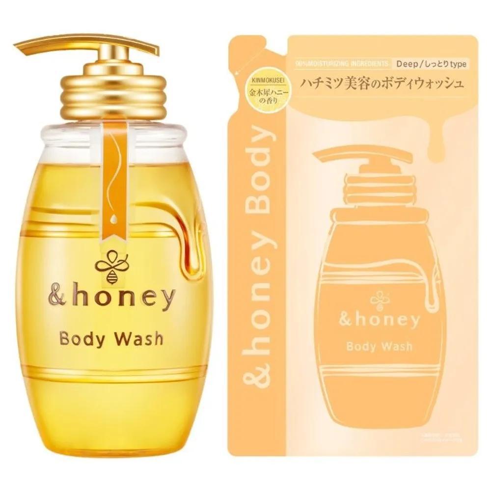 &honey Deep Moist Gel Body Wash 500mL Main Unit + 440mL Refill Set