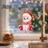 Removable Party Decals Christmas Window Clings, Cartoon Antlers Snowman Wall Stickers, Waterproof PVC Supplies Decorative for Home Glass Windows