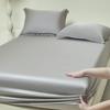 Solid Color 100s Tencel Fitted Sheet Set: Mattress Protector & Enclosed Three-Piece Style