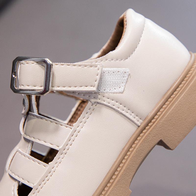 Summer New Girls Hollow Comfort Soft Bottom Leather Sandals Western Princess Shoes