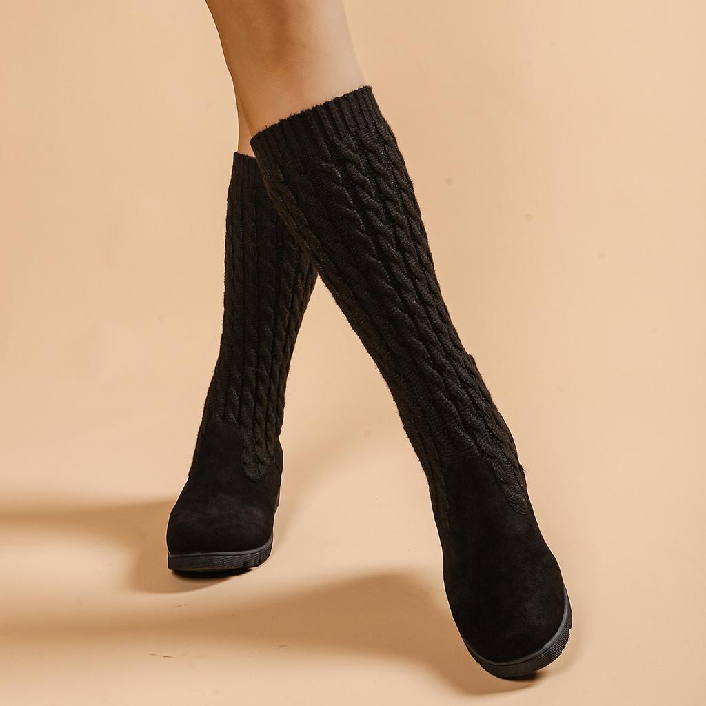 Fashion 2025 Women Autumn/Winter New Brand Fashion Women Comfortable Boots Mid Sleeve Elastic Shoes Lightweight Boots Thick Sole Boots
