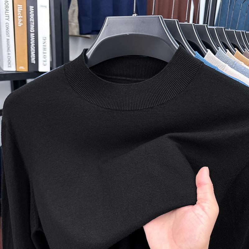 Men S Spring Thin Silk Wool Blend Half Turtleneck Long Sleeve Sweater