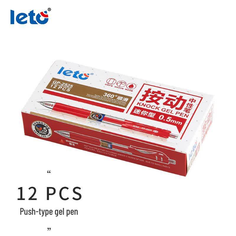 LETO GP-2525 Retractable Gel Pen красный
