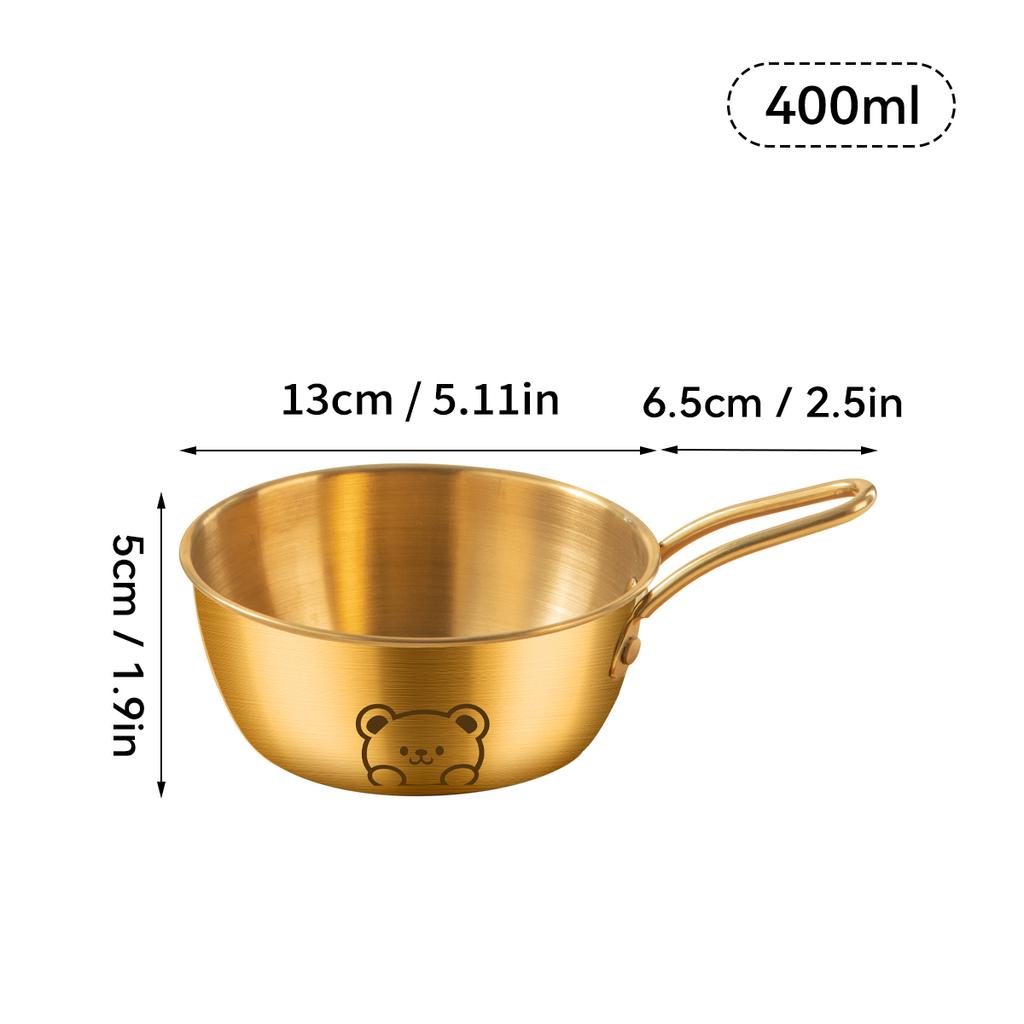 Korean Style Ramen Bowl Stainless Steel Noodle Bowl Multipurpose Snack Fruit Salad Bowl Induction Cooker Heatable