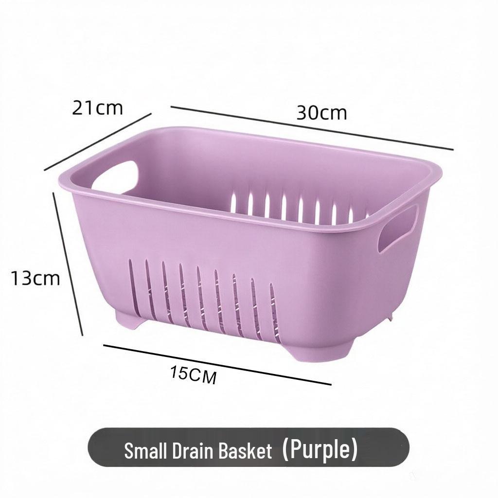 Dual-Layer Transparent Large-Capacity Fruit and Vegetable Drainer Basket for Kitchen and Living Room