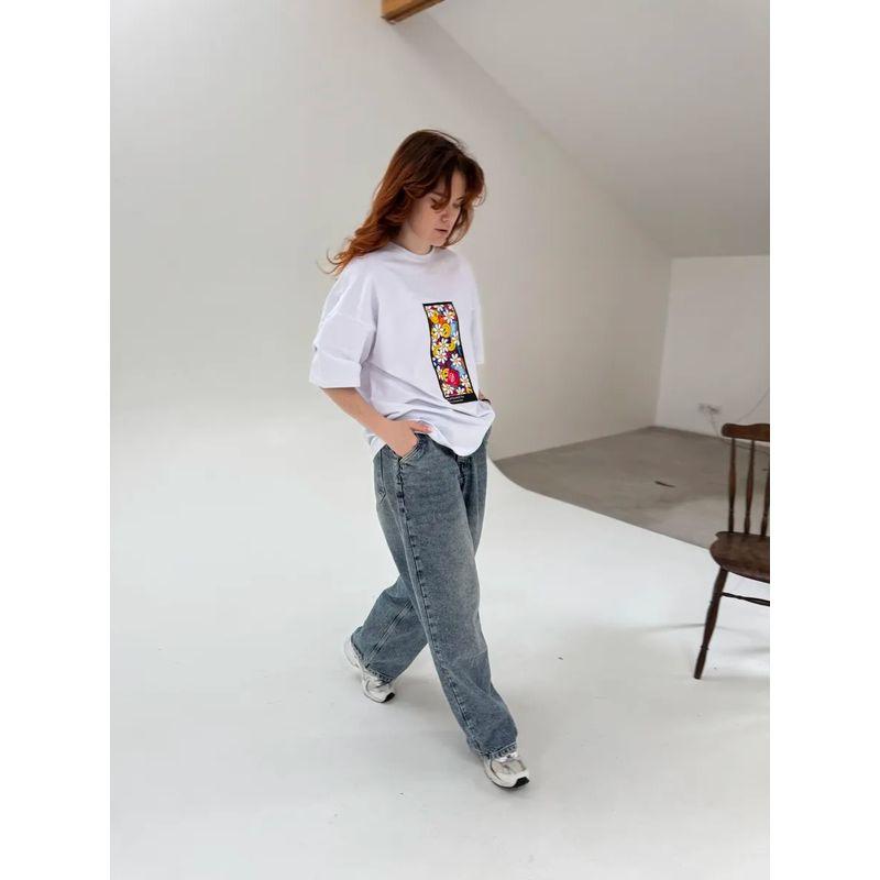 European and American Fashion Casual Loose Round Neck Print Short Sleeve T-shirt Top Loose Printed T-shirt Top