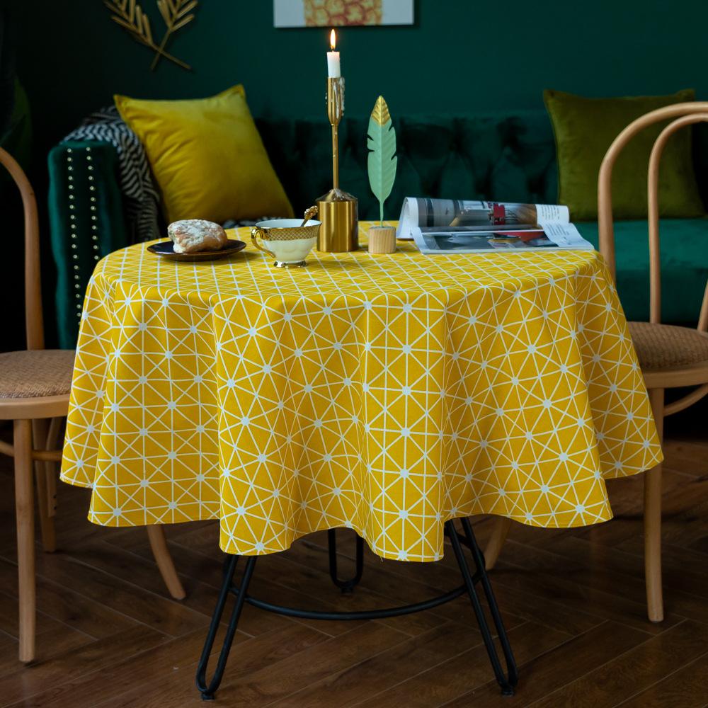 Restaurant Round Tablecloth Cotton And Linen Tables And Chairs Hotel Fabric Dustproof Desktop Decoration