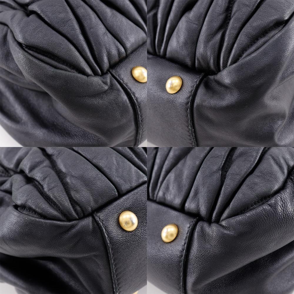 MIUMIU Materasse Handbag RR1300 black leather Women Used