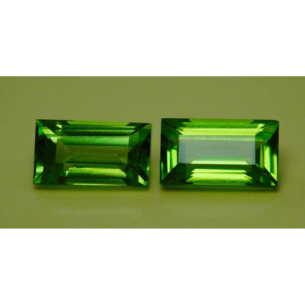 19.00 Ct Natural PERIDOT Faceted Amazing Gems Green Baguette Cut Pair