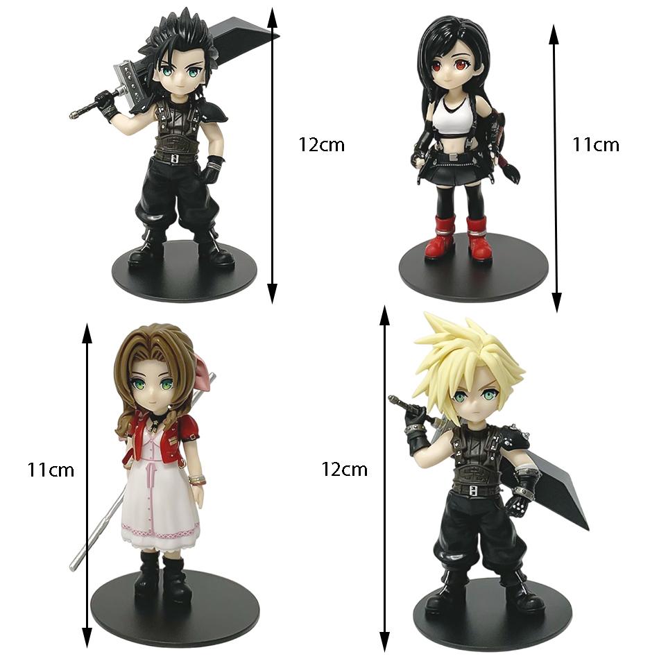 Anime 11-12cm Cloud Strife Tifa Lockhart Aerith Gainsborough Zack·Fair Figure Model PVC Toy Desktop Collection Accessories Gift