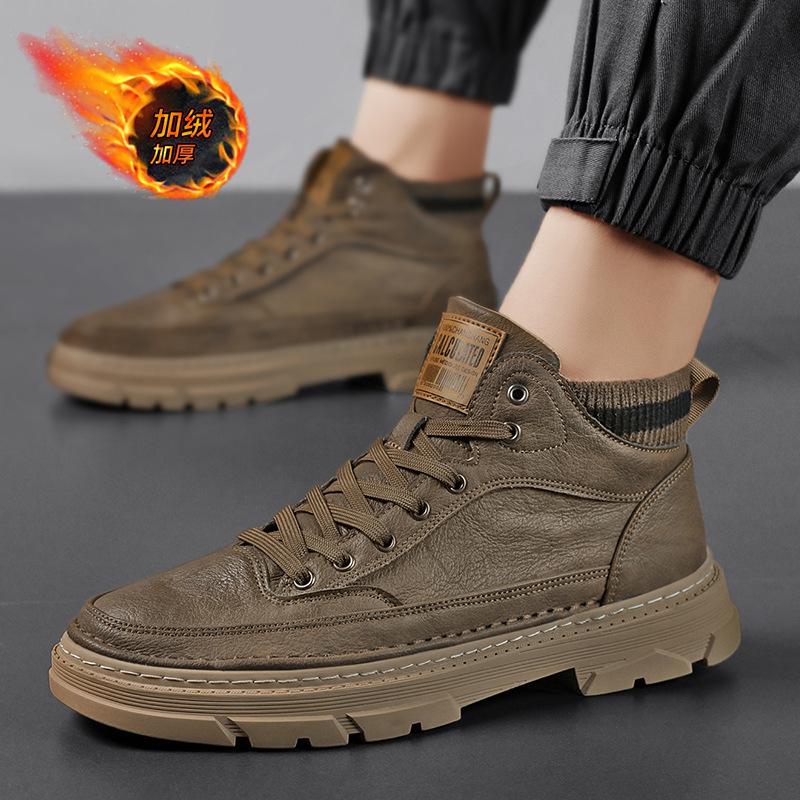 High-top shoes, new winter outdoor velvet warm, cold-proof and wear-resistant Martin boots
