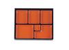 Wakaizumi TA Long Rectangular Bento Box with 6 Vermilion and Black Lacquerware, 11-inch Compartments, Finish, 1-366-3