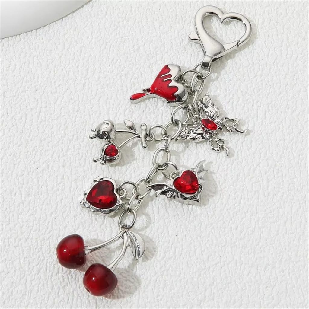 Lovely Bowknot Schoolbag Pendant Keychain Bowknot Chic Sweet Heart Cartoon Charm for Boys Girls Collectible Art