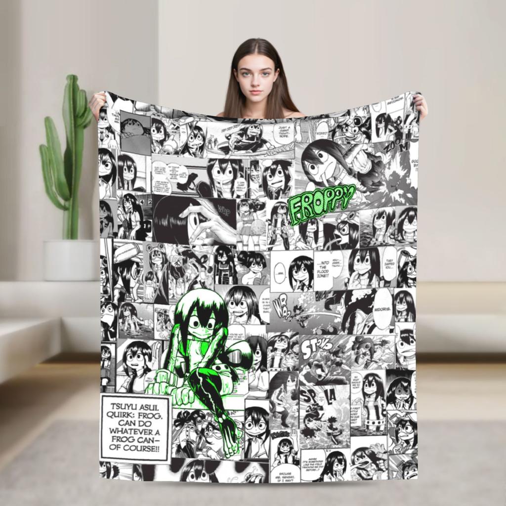 Toga Himiko Manga Blankets Boku No My Hero Academia Fleece Novelty Breathable Throw Blanket for Bedding Lounge Autumn/Winter