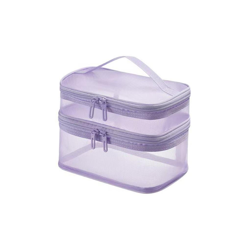 Transparent Mesh Travel Cosmetic Bag Large Capacity Storage Makeup Organizer Bag 2/3 layer Toiletry Bag Cosmetic Storage