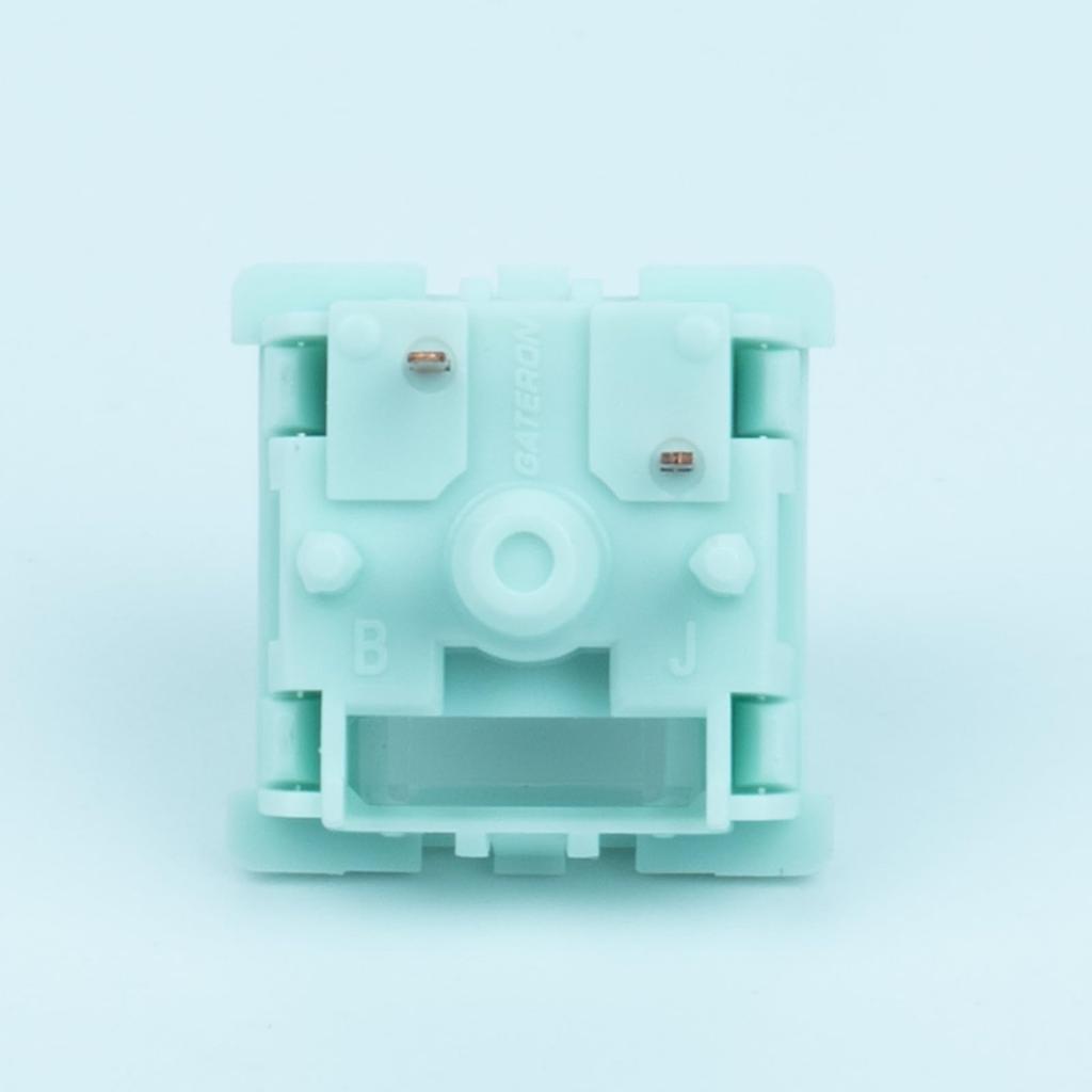 GATERON Smoothie Keyboard Switches, Linear RGB LED 5-Pin White 22mm Dual-Stage Spring Factory Pre-Lubricated 40gf Full POM Key Switches for MX