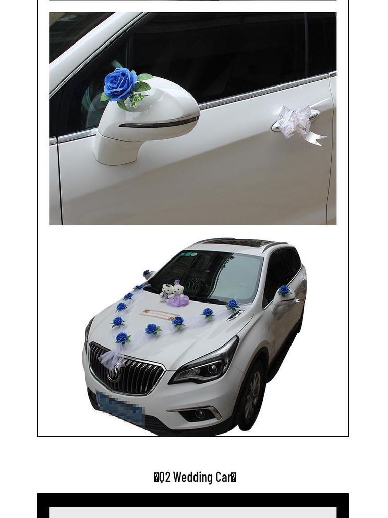European-Style Wedding Car Decoration: Simulated Rose Head Flower Set