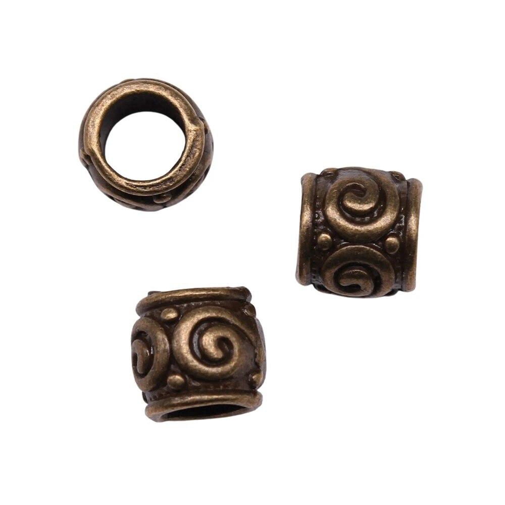 

Бусины с большими отверстиями, свободные бусины-разделители, мужские аксессуары, украшения ручной работы для мужчин A17-5pcs-9x9x8mm