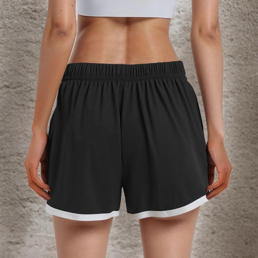 Women's Sports Shorts Casual Loose Solid Color Elastic Waist Shorts