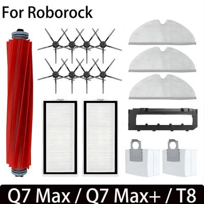 Pro Roborock Q7 Max / Q7 Max+ / Q7 Plus / T8 Příslušenství Hlavní boční kartáč Hepa filtr Mop Robotický vysavač Náhradní díly